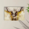 Texas Longhorn Watercolor Like Canvas Wall Art by Tailored Canvases