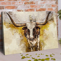 Texas Longhorn Watercolor Like Canvas Wall Art by Tailored Canvases