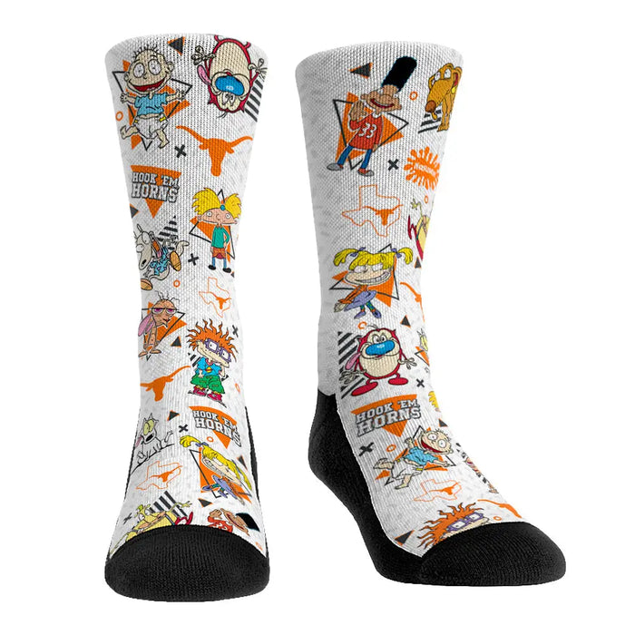 Texas Longhorns - 90's Nickelodeon Characters All-Over by Rock 'Em Socks
