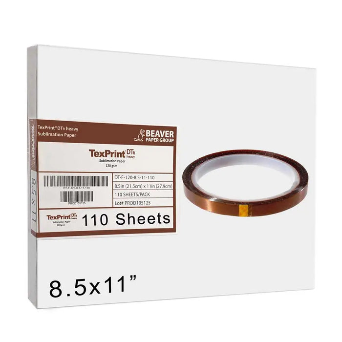 Texprint Sublimation Paper 8.5x11 for Ricoh/Sawgrass Printers | 120 Gsm | (Pack of 110 Sheets) Comes with Innosub Heat Tape by INNOSUB USA