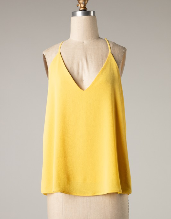 Textured Solid Cami Top - Sunny Yellow by Boutique 23