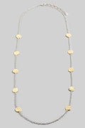 Textured Station Coins Long Chain Necklace by Boutique 23