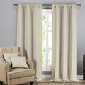 Textured Window Curtain Pair Panel with Matching Dec Pillows Set by DailySale