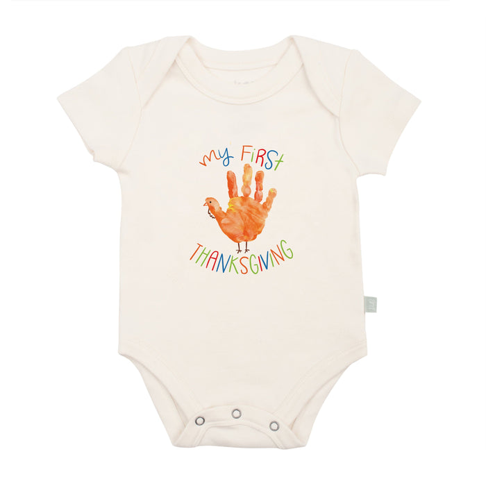 graphic bodysuit | thanksgiving hand by Finn + Emma