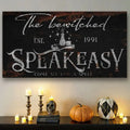 The Bewitched Speakeasy Halloween Sign III by Tailored Canvases