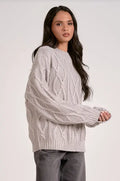The Classic Cable Sweater: Light Grey by Boutique 23