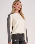 The Colorblock Crewneck Sweater: Grey/White by Boutique 23