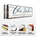 The Definition Of Lake Sign by Tailored Canvases
