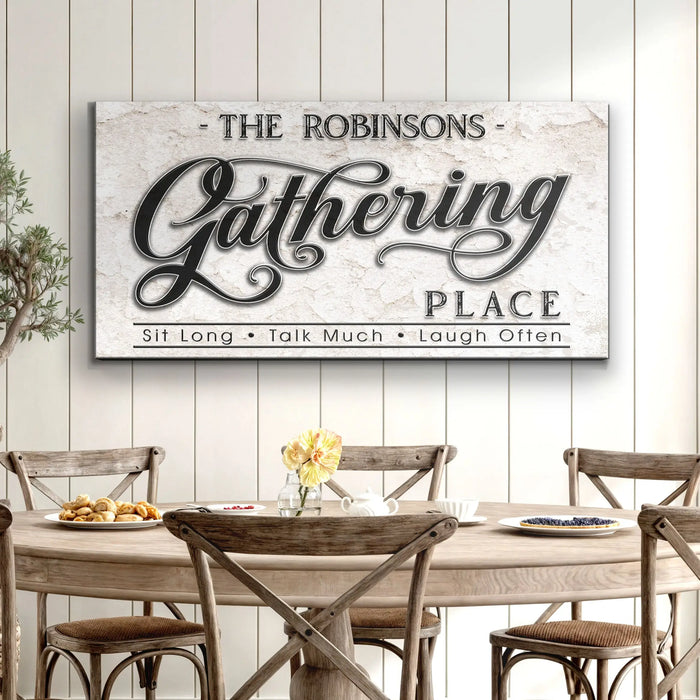 The Gathering Place Personalized Sign by Tailored Canvases