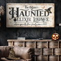 The Haunted Elixir Lounge Halloween Sign II by Tailored Canvases