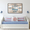 The Lake Is My Happy Place Sign III by Tailored Canvases