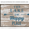 The Lake Is My Happy Place Sign III by Tailored Canvases