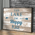 The Lake Is My Happy Place Sign III by Tailored Canvases