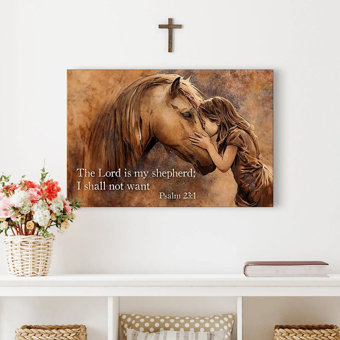 The Lord Is My Shepherd I Shall Not Want Psalm 23:1 Faith Sign VI by Tailored Canvases