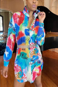 The Marella Graffiti Print Shirt Dress by Fasheabe