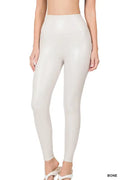 The Marlene High Rise Vegan Leather Tights by Fasheabe
