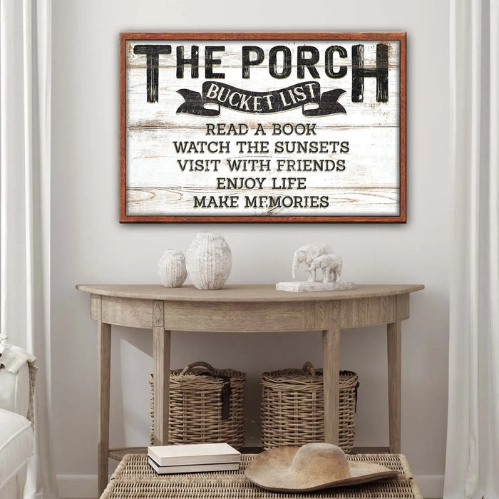 The Porch Bucket Sign by Tailored Canvases