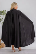 The Stella Cape Plus Size Midi Dress - Black by Fasheabe