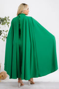 The Stella Cape Plus Size Midi Dress - Green by Fasheabe