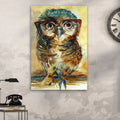 The Wise Owl Watercolor Portrait Canvas Wall Art by Tailored Canvases