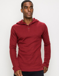 Thermal Hooded Henley Top by Boutique 23