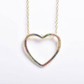 Thin Open Heart Rainbow Necklace by DailySale