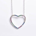 Thin Open Heart Rainbow Necklace by DailySale