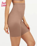 Thinstincts 2.0 High-Waisted Mid-Thigh Short - Cafe Au Lait by Boutique 23