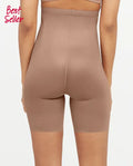 Thinstincts 2.0 High-Waisted Mid-Thigh Short - Cafe Au Lait by Boutique 23