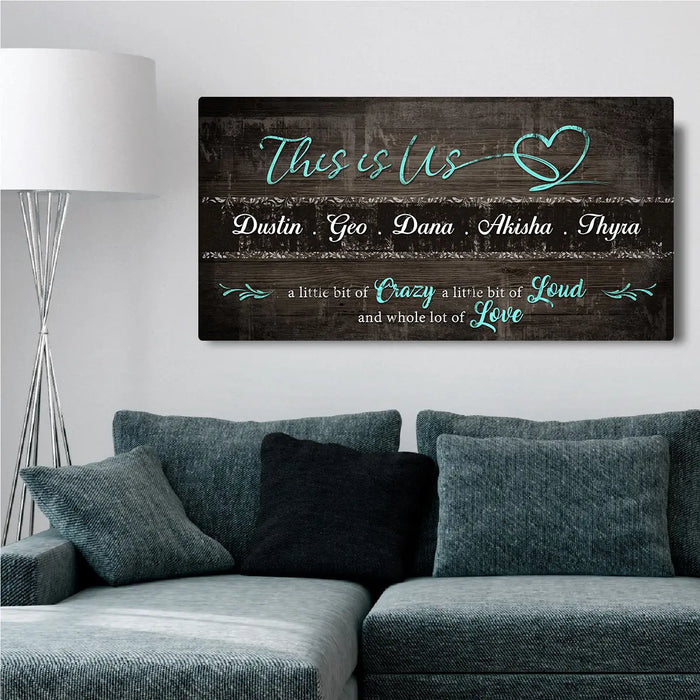 This is Us Family Sign by Tailored Canvases