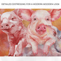 Three Baby Pigs Watercolor Canvas Wall Art by Tailored Canvases