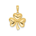 Three Leaf Clover Charm 14K Yellow Gold Pendant by Fine Color Jewels