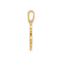 Three Leaf Clover Charm 14K Yellow Gold Pendant by Fine Color Jewels