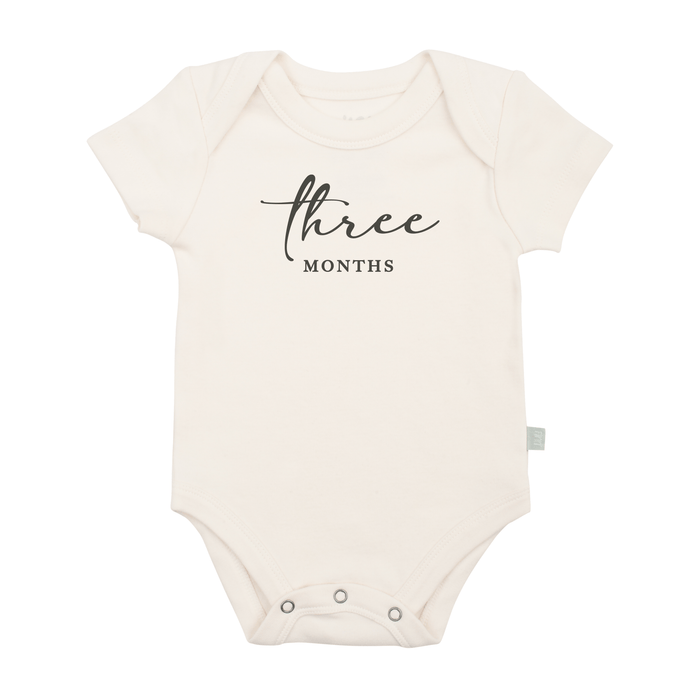 graphic bodysuit | three months milestone charcoal by Finn + Emma