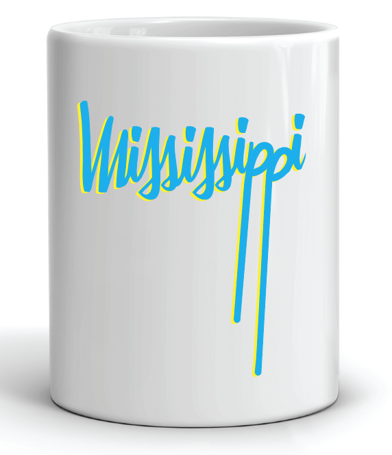 Mississippi Cursive Drip Mug by Swell-O-Phonic