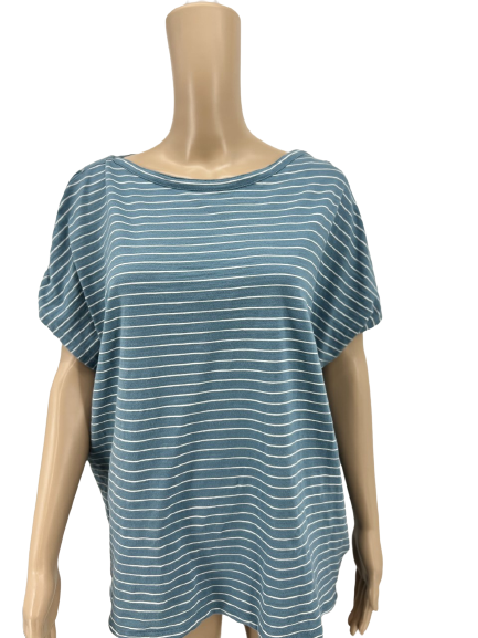 Ralph Lauren Womens Striped Crewneck, Lace-Shoulder Top, Size XL by Vanessa Jane