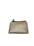 Calvin Klein Saffiano Leather Wristlet, Metallic Taupe/Silver by Vanessa Jane