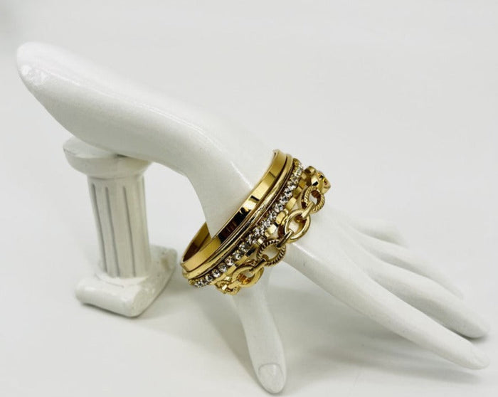 I.n.c. Gold-Tone Crystal Enhanced Multi-Bangle Bracelet by Vanessa Jane