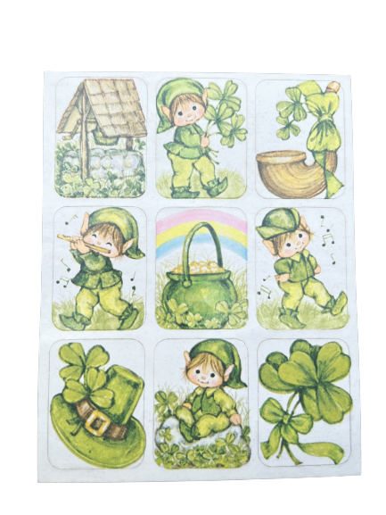 Timeless Charms: Vintage 1980 Single Sticker Sheet - St. Patricks Day Stickers by Vanessa Jane