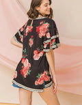 Tiered Ruffle Sleeve Floral Print Top by Boutique 23