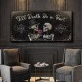 Till Death Do Us Part Skeleton Couple Sign III by Tailored Canvases