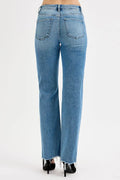 Tina Tummy Control High Rise Wide Leg Raw Cut Hem Jeans by Boutique 23