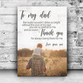 To My Dad Thank You Happy Father's Day Sign by Tailored Canvases
