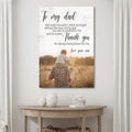 To My Dad Thank You Happy Father's Day Sign by Tailored Canvases