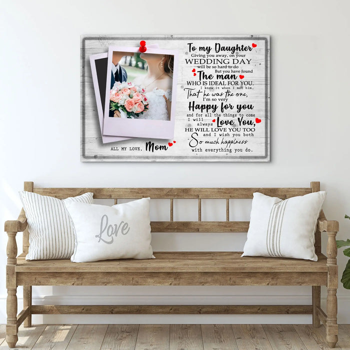 To My Daughter Marriage Message Sign by Tailored Canvases