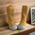 Toddler Sock Shoes with Rubber Soles | Fleece Winter Barefoot Shoes by ozznekshoes