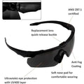 ToopMount Tactical Eyewear Anti Fog, ANSI Z87.1 Shooting Glasses with 3 Interchangeable Lens (Refurbished) by DailySale