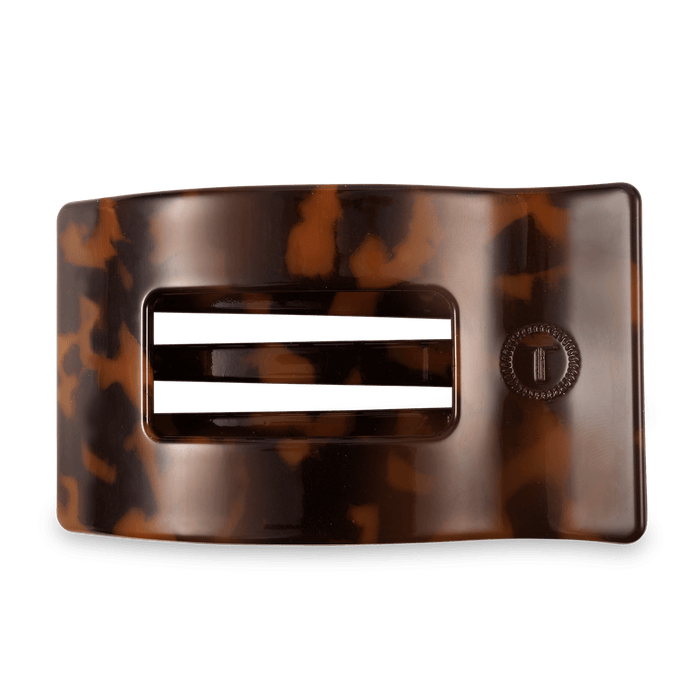 Tortoise Large Flat Rectangle Hair Clip by TELETIES