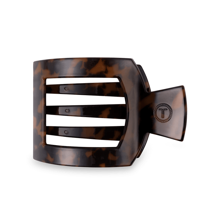 Tortoise Large Flat Square Hair Clip by TELETIES
