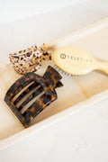 Tortoise Large Flat Square Hair Clip by TELETIES